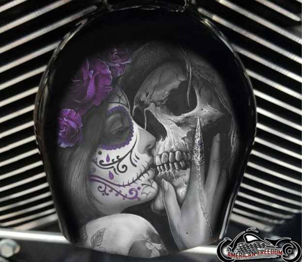 Custom Horn Cover - Death Kiss Purple